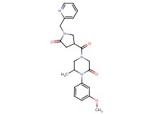 1-(3-methoxyphenyl)-6-methyl-4-{[5-oxo-1-(2-pyridinylmethyl)-3-pyrrolidinyl]carbonyl}-2-piperazinone