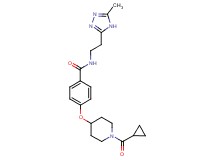 4-{[1-(cyclopropylcarbonyl)piperidin-4-yl]oxy}-N-[2-(5-methyl-4H-1,2,4-triazol-3-yl)ethyl]benzamide
