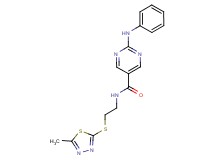 2-anilino-N-{2-[(5-methyl-1,3,4-thiadiazol-2-yl)thio]ethyl}-5-pyrimidinecarboxamide