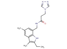 N-[(2-ethyl-3,5-dimethyl-1H-indol-7-yl)methyl]-3-(4H-1,2,4-triazol-4-yl)propanamide