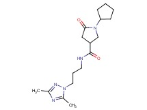 1-cyclopentyl-N-[3-(3,5-dimethyl-1H-1,2,4-triazol-1-yl)propyl]-5-oxo-3-pyrrolidinecarboxamide