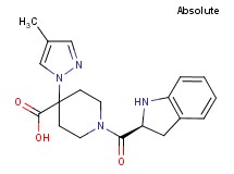 1-[(2S)-2,3-dihydro-1H-indol-2-ylcarbonyl]-4-(4-methyl-1H-pyrazol-1-yl)piperidine-4-carboxylic acid