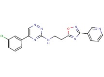 5-(3-chlorophenyl)-N-{2-[3-(3-pyridinyl)-1,2,4-oxadiazol-5-yl]ethyl}-1,2,4-triazin-3-amine