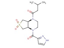 (4aR*,7aS*)-1-(3-methylbutanoyl)-4-(1H-pyrazol-3-ylcarbonyl)octahydrothieno[3,4-b]pyrazine 6,6-dioxide