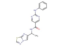 2-anilino-N-(1-imidazo[2,1-b][1,3,4]thiadiazol-6-ylethyl)-5-pyrimidinecarboxamide
