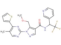 5-(methoxymethyl)-1-[5-methyl-4-(2-thienyl)-2-pyrimidinyl]-N-[2,2,2-trifluoro-1-(3-pyridinyl)ethyl]-1H-pyrazole-4-carboxamide