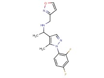 1-[1-(2,4-difluorophenyl)-5-methyl-1H-pyrazol-4-yl]-N-(3-isoxazolylmethyl)ethanamine