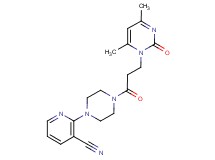 2-{4-[3-(4,6-dimethyl-2-oxopyrimidin-1(2H)-yl)propanoyl]piperazin-1-yl}nicotinonitrile