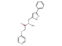 N-methyl-N-[(3-phenyl-1H-pyrazol-5-yl)methyl]-2-(pyridin-4-ylthio)acetamide