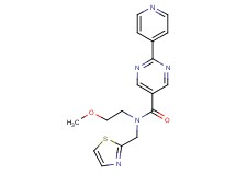 N-(2-methoxyethyl)-2-(4-pyridinyl)-N-(1,3-thiazol-2-ylmethyl)-5-pyrimidinecarboxamide
