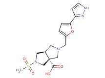 (3aR*,6aR*)-2-(methylsulfonyl)-5-{[5-(1H-pyrazol-3-yl)-2-furyl]methyl}hexahydropyrrolo[3,4-c]pyrrole-3a(1H)-carboxylic acid