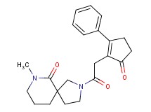 7-methyl-2-[(5-oxo-2-phenylcyclopent-1-en-1-yl)acetyl]-2,7-diazaspiro[4.5]decan-6-one