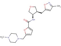N-{(3R*,4S*)-4-[(3-methylisoxazol-5-yl)methyl]tetrahydrofuran-3-yl}-5-[(4-methylpiperazin-1-yl)methyl]-2-furamide
