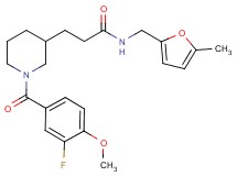 3-[1-(3-fluoro-4-methoxybenzoyl)-3-piperidinyl]-N-[(5-methyl-2-furyl)methyl]propanamide