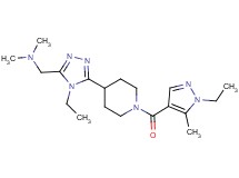1-(4-ethyl-5-{1-[(1-ethyl-5-methyl-1H-pyrazol-4-yl)carbonyl]piperidin-4-yl}-4H-1,2,4-triazol-3-yl)-N,N-dimethylmethanamine