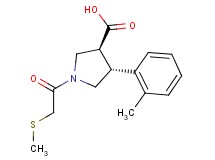 (3S*,4R*)-4-(2-methylphenyl)-1-[(methylthio)acetyl]pyrrolidine-3-carboxylic acid