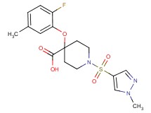 4-(2-fluoro-5-methylphenoxy)-1-[(1-methyl-1H-pyrazol-4-yl)sulfonyl]piperidine-4-carboxylic acid