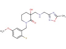 1-(2-fluoro-5-methoxybenzyl)-3-hydroxy-3-({[(5-methyl-1,2,4-oxadiazol-3-yl)methyl]amino}methyl)piperidin-2-one