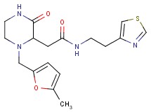 2-{1-[(5-methyl-2-furyl)methyl]-3-oxo-2-piperazinyl}-N-[2-(1,3-thiazol-4-yl)ethyl]acetamide