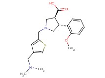 (3S*,4R*)-1-({4-[(dimethylamino)methyl]-2-thienyl}methyl)-4-(2-methoxyphenyl)pyrrolidine-3-carboxylic acid