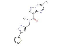 N,6-dimethyl-N-{[3-(2-thienyl)-1H-pyrazol-5-yl]methyl}pyrazolo[1,5-a]pyrimidine-3-carboxamide