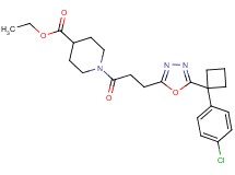 ethyl 1-(3-{5-[1-(4-chlorophenyl)cyclobutyl]-1,3,4-oxadiazol-2-yl}propanoyl)-4-piperidinecarboxylate