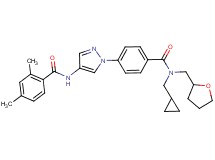 N-[1-(4-{[(cyclopropylmethyl)(tetrahydro-2-furanylmethyl)amino]carbonyl}phenyl)-1H-pyrazol-4-yl]-2,4-dimethylbenzamide