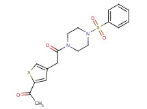 1-(4-{2-oxo-2-[4-(phenylsulfonyl)-1-piperazinyl]ethyl}-2-thienyl)ethanone
