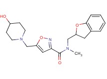 N-(2,3-dihydro-1-benzofuran-2-ylmethyl)-5-[(4-hydroxypiperidin-1-yl)methyl]-N-methylisoxazole-3-carboxamide