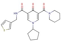 1-cyclopentyl-4-oxo-5-(1-piperidinylcarbonyl)-N-(3-thienylmethyl)-1,4-dihydro-3-pyridinecarboxamide
