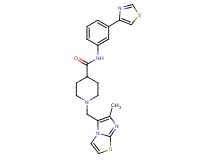 1-[(6-methylimidazo[2,1-b][1,3]thiazol-5-yl)methyl]-N-[3-(1,3-thiazol-4-yl)phenyl]-4-piperidinecarboxamide