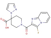 1-[(3-fluoroimidazo[1,2-a]pyridin-2-yl)carbonyl]-4-(1H-pyrazol-1-yl)piperidine-4-carboxylic acid