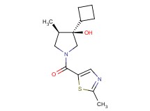 (3R*,4R*)-3-cyclobutyl-4-methyl-1-[(2-methyl-1,3-thiazol-5-yl)carbonyl]-3-pyrrolidinol
