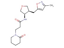 N-{(3R*,4S*)-4-[(3-methylisoxazol-5-yl)methyl]tetrahydrofuran-3-yl}-3-(2-oxopiperidin-1-yl)propanamide