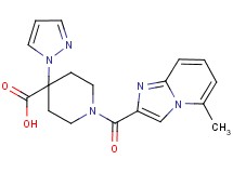 1-[(5-methylimidazo[1,2-a]pyridin-2-yl)carbonyl]-4-(1H-pyrazol-1-yl)piperidine-4-carboxylic acid