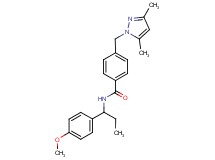4-[(3,5-dimethyl-1H-pyrazol-1-yl)methyl]-N-[1-(4-methoxyphenyl)propyl]benzamide