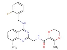 N-({4-[(2-fluorobenzyl)amino]-8-methyl-2-quinazolinyl}methyl)-3-methyl-5,6-dihydro-1,4-dioxine-2-carboxamide