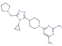 4-{4-[4-cyclopropyl-5-(pyrrolidin-1-ylmethyl)-4H-1,2,4-triazol-3-yl]piperidin-1-yl}-6-methylpyrimidin-2-amine