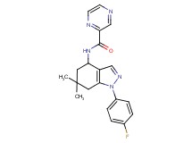 N-[1-(4-fluorophenyl)-6,6-dimethyl-4,5,6,7-tetrahydro-1H-indazol-4-yl]-2-pyrazinecarboxamide