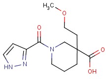 3-(2-methoxyethyl)-1-(1H-pyrazol-3-ylcarbonyl)-3-piperidinecarboxylic acid