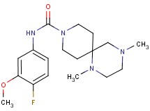 N-(4-fluoro-3-methoxyphenyl)-1,4-dimethyl-1,4,9-triazaspiro[5.5]undecane-9-carboxamide