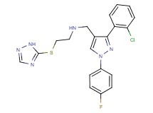 N-{[3-(2-chlorophenyl)-1-(4-fluorophenyl)-1H-pyrazol-4-yl]methyl}-2-(1H-1,2,4-triazol-5-ylthio)ethanamine