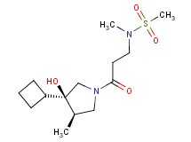 N-{3-[(3R*,4R*)-3-cyclobutyl-3-hydroxy-4-methylpyrrolidin-1-yl]-3-oxopropyl}-N-methylmethanesulfonamide