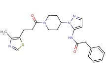 N-(1-{1-[3-(4-methyl-1,3-thiazol-5-yl)propanoyl]-4-piperidinyl}-1H-pyrazol-5-yl)-2-phenylacetamide