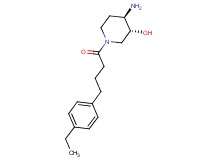 (3R*,4R*)-4-amino-1-[4-(4-ethylphenyl)butanoyl]piperidin-3-ol
