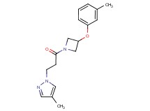 4-methyl-1-{3-[3-(3-methylphenoxy)azetidin-1-yl]-3-oxopropyl}-1H-pyrazole