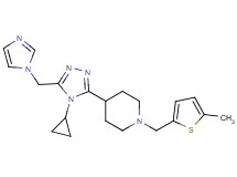 4-[4-cyclopropyl-5-(1H-imidazol-1-ylmethyl)-4H-1,2,4-triazol-3-yl]-1-[(5-methyl-2-thienyl)methyl]piperidine