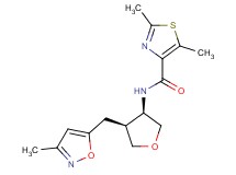 2,5-dimethyl-N-{(3R*,4S*)-4-[(3-methylisoxazol-5-yl)methyl]tetrahydrofuran-3-yl}-1,3-thiazole-4-carboxamide