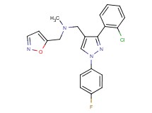 1-[3-(2-chlorophenyl)-1-(4-fluorophenyl)-1H-pyrazol-4-yl]-N-(5-isoxazolylmethyl)-N-methylmethanamine