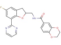 N-{[5-fluoro-7-(2-pyrimidinyl)-2,3-dihydro-1-benzofuran-2-yl]methyl}-2,3-dihydro-1,4-benzodioxine-6-carboxamide